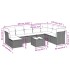 Set muebles jardín 9 pzas y cojines ratán sintético gris