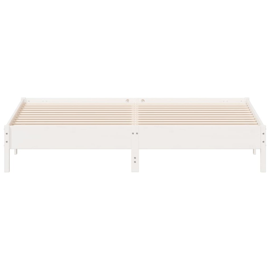 Estructura de cama sin colchón madera maciza blanca 200x200