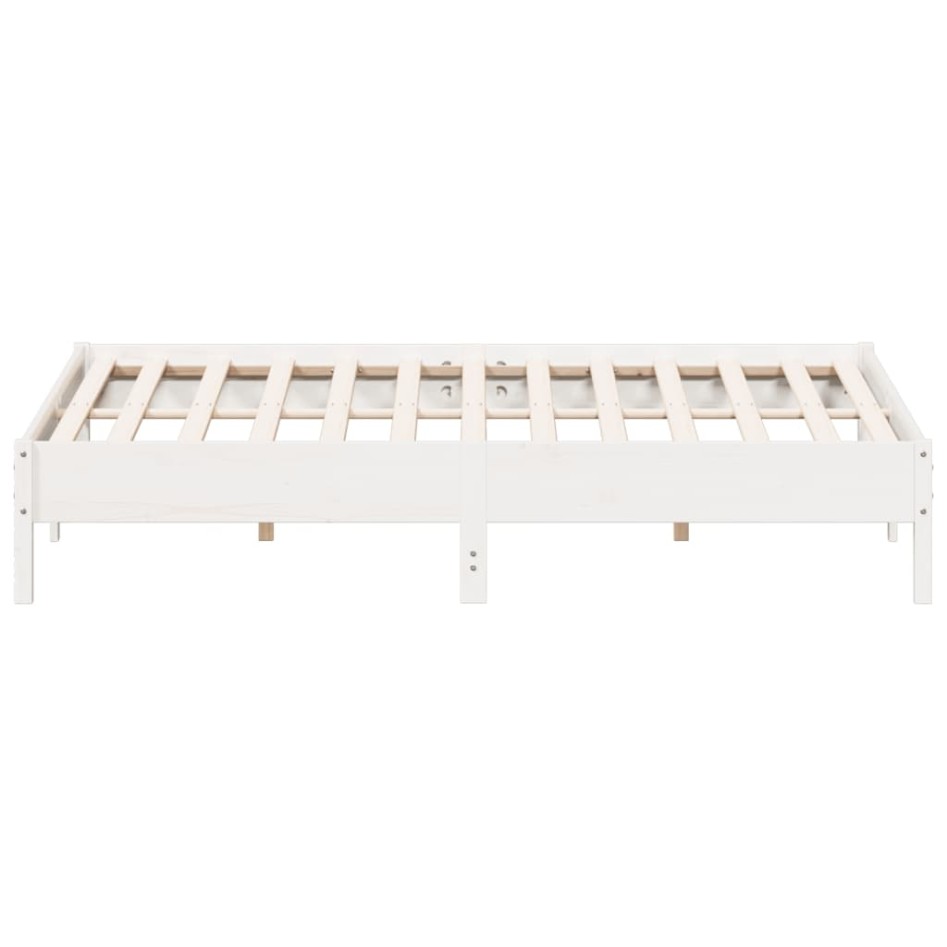 Estructura de cama sin colchón madera maciza blanca 200x200