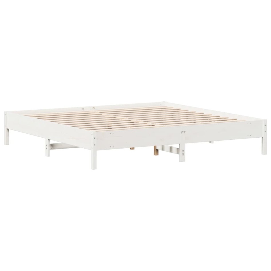 Estructura de cama sin colchón madera maciza blanca 200x200