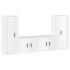 Set de muebles de TV 4 pzas madera contrachapada blanco