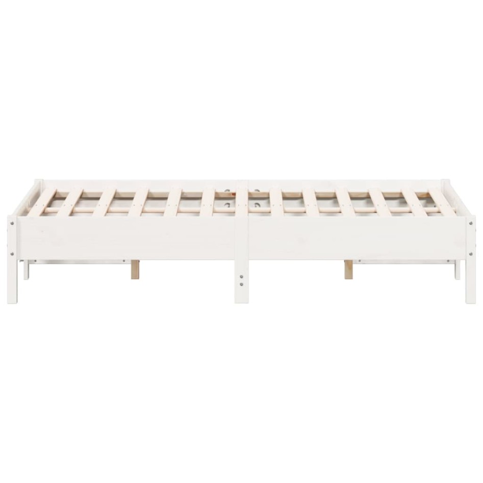 Estructura de cama sin colchón madera de pino blanco 135x190