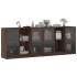 Estantería con puertas madera marrón roble 204x37x75