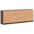 Estantería con puertas madera marrón roble 204x37x75