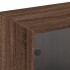 Estantería con puertas madera marrón roble 204x37x75