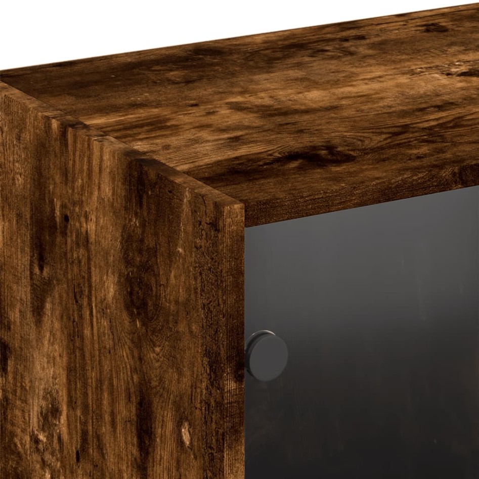 Estantería con puertas madera roble ahumado 204x37x75