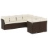 Set sofás de jardín 8 piezas y cojines ratán sintético