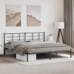 Estructura cama sin colchón con cabecero metal negro 193x203 cm