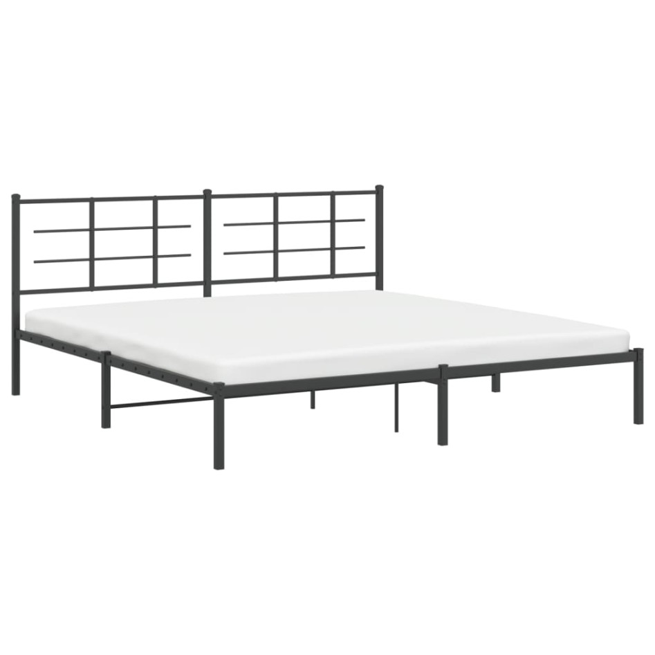 Estructura cama sin colchón con cabecero metal negro 193x203