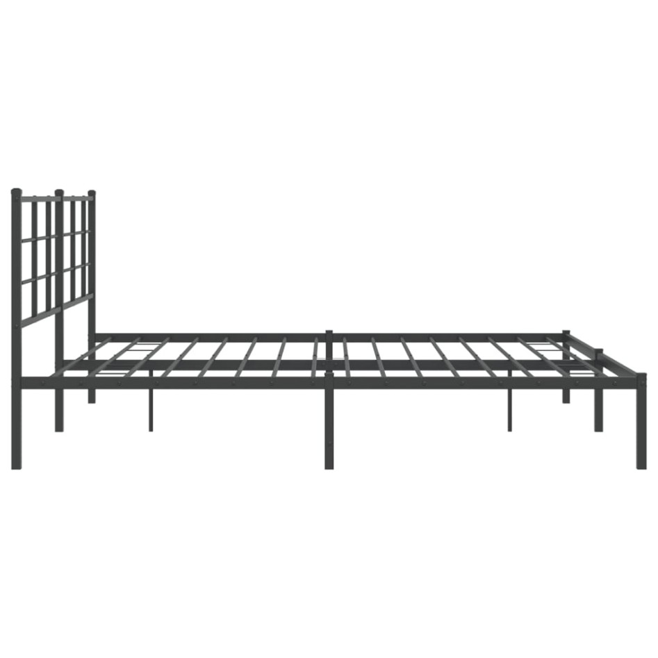 Estructura cama sin colchón con cabecero metal negro 193x203