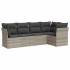 Set de sofás jardín y cojines 5 pzas ratán sintético gris