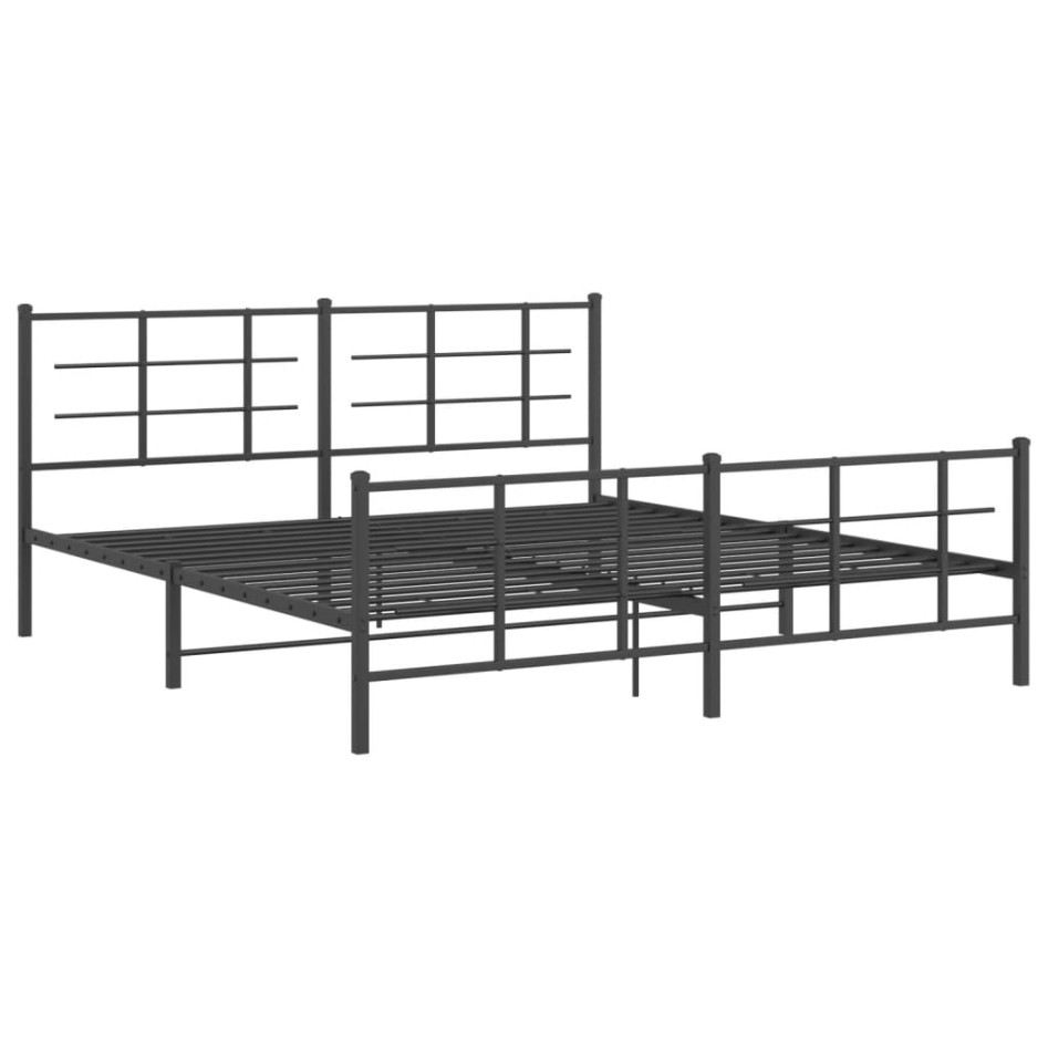 Estructura cama sin colchón con estribo metal negro 183x213