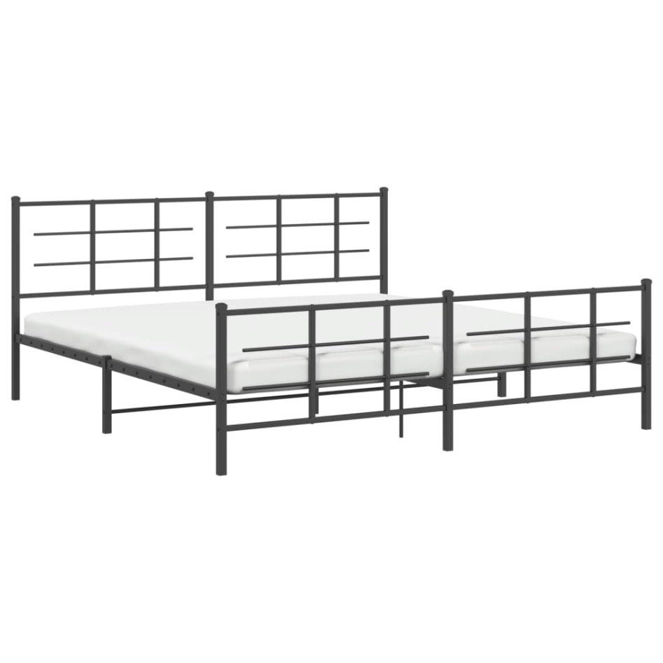 Estructura cama sin colchón con estribo metal negro 183x213