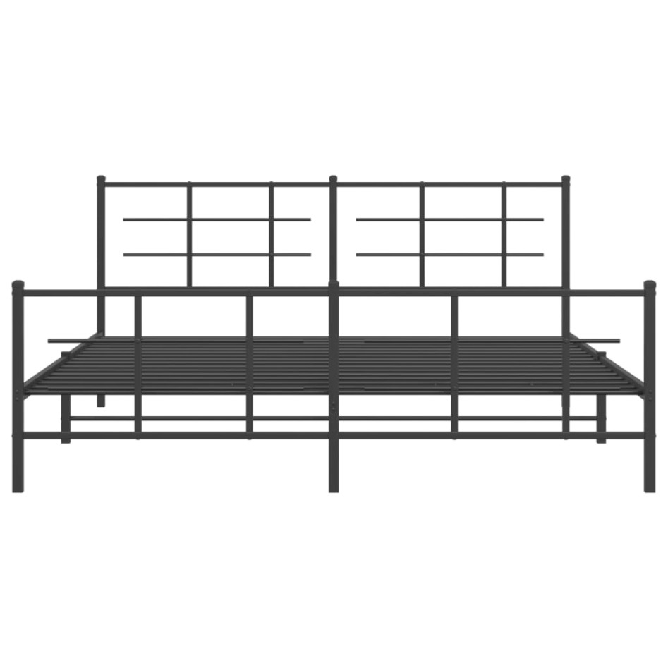 Estructura cama sin colchón con estribo metal negro 183x213