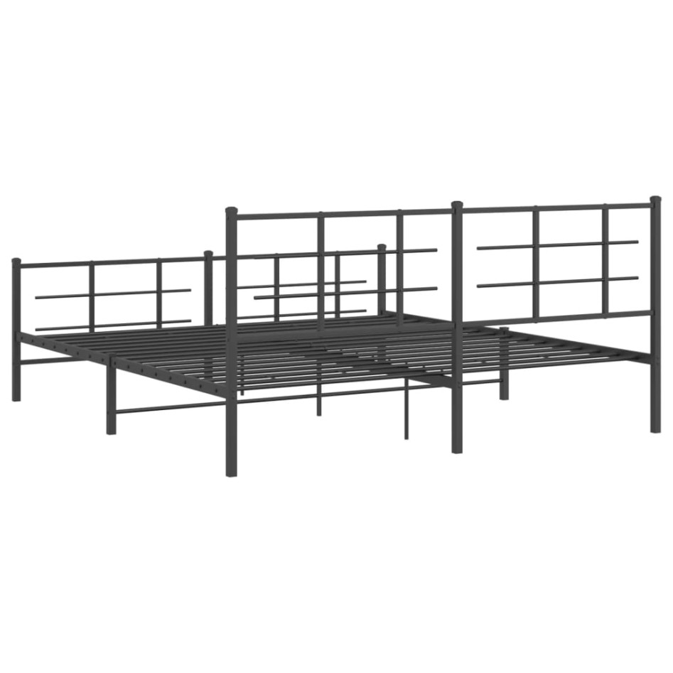 Estructura cama sin colchón con estribo metal negro 183x213