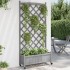 Jardinera con enrejado y ruedas madera maciza de abeto