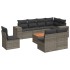 Set de muebles de jardín 9 pzas y cojines ratán sintético