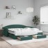 Sofá cama nido con cajones terciopelo verde oscuro 100x200