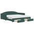 Sofá cama nido con cajones terciopelo verde oscuro 100x200