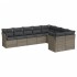 Set de muebles de jardín 9 pzas y cojines ratán sintético