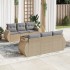 Set sofás de jardín 7 piezas y cojines ratán sintético