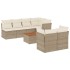 Juego de sofás de jardín con cojines beige 8 pzas ratán