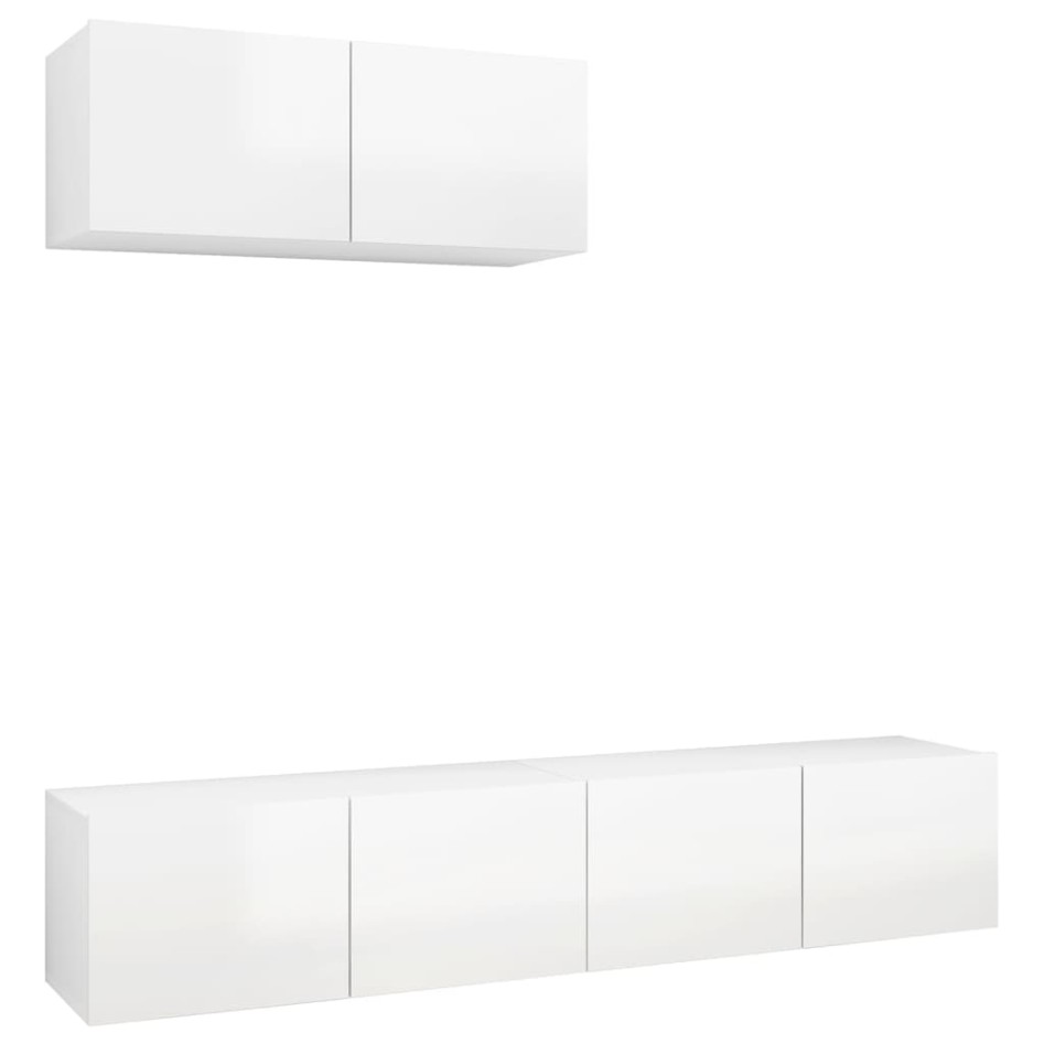 Set de muebles de salón 3 pzas madera ingeniería blanco