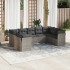 Set de muebles de jardín 9 pzas y cojines ratán sintético