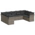 Set de muebles de jardín 9 pzas y cojines ratán sintético