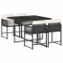 Set de muebles jardín 5 pzas con cojines ratán sintético