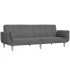 Sofá cama de 2 plazas con dos almohadas tela gris