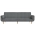 Sofá cama de 2 plazas con dos almohadas tela gris