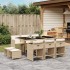Set comedor de jardín 11 pzas con cojines ratán sintético