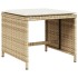 Set comedor de jardín 11 pzas con cojines ratán sintético