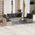 Set de sofás de jardín 7 pzas con cojines ratán PE gris