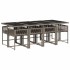 Set comedor jardín 9 pzas y cojines ratán sintético