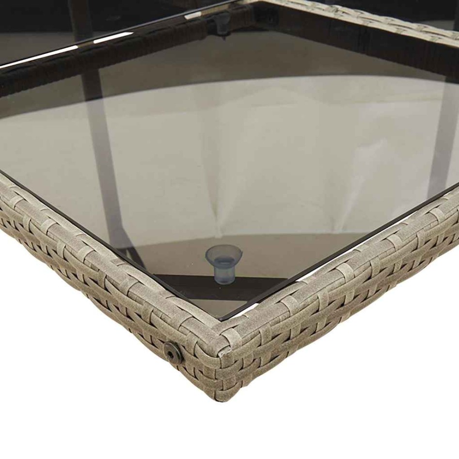 Set comedor jardín 9 pzas y cojines ratán sintético