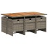 Set comedor jardín 7 pzas y cojines ratán sintético
