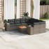 Set de muebles de jardín 9 pzas y cojines ratán sintético