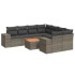 Set de muebles de jardín 9 pzas y cojines ratán sintético