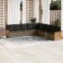 Set de muebles de jardín 9 pzas y cojines ratán sintético
