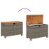 Caja de almacenaje jardín madera acacia ratán gris 80x40x48