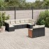 Set de sofás de jardín 8 piezas y cojines ratán sintético