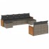 Set de muebles de jardín 9 pzas y cojines ratán sintético