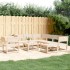 Juego de muebles de jardín 8 piezas madera maciza de