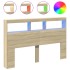 Cabecero de cama con LED roble Sonoma 160x17x102