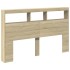 Cabecero de cama con LED roble Sonoma 160x17x102