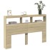 Cabecero de cama con LED roble Sonoma 160x17x102