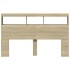 Cabecero de cama con LED roble Sonoma 160x17x102