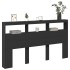 Cabecero de cama con LED negro 180x17x102